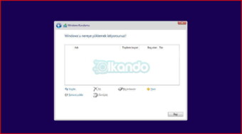 windows kurulum diskler